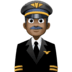 👨🏿‍✈️ man pilot: dark skin tone display on Facebook